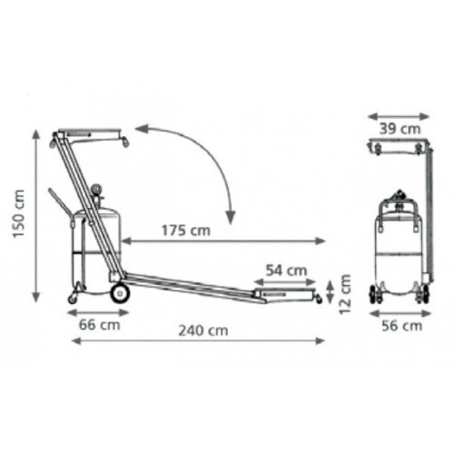 Установка для вакуумного отбора и слива масла 120л с опускаемым маслоприемником Meclube 041-1453-000
