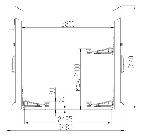 Two post lift 3.5t ATH Comfort Lift 2.35