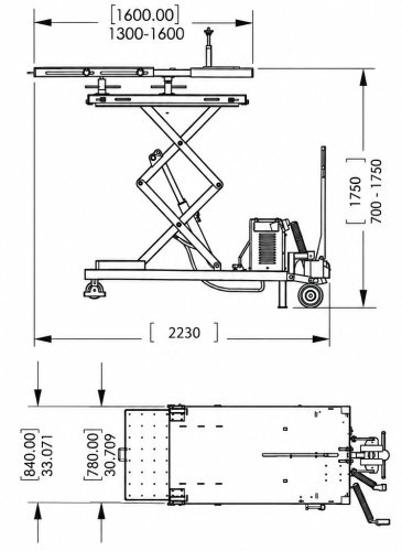 Мобільний гідравлічний підйомний стіл 1.5т Well Kraft BS120E