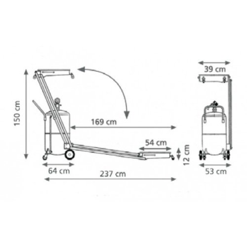 Установка для вакуумного отбора и слива масла 65л с колбой Meclube 041-1454-000